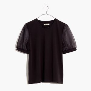 Madewell Sheer-Sleeve Knit Top
